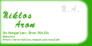 miklos aron business card