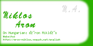 miklos aron business card